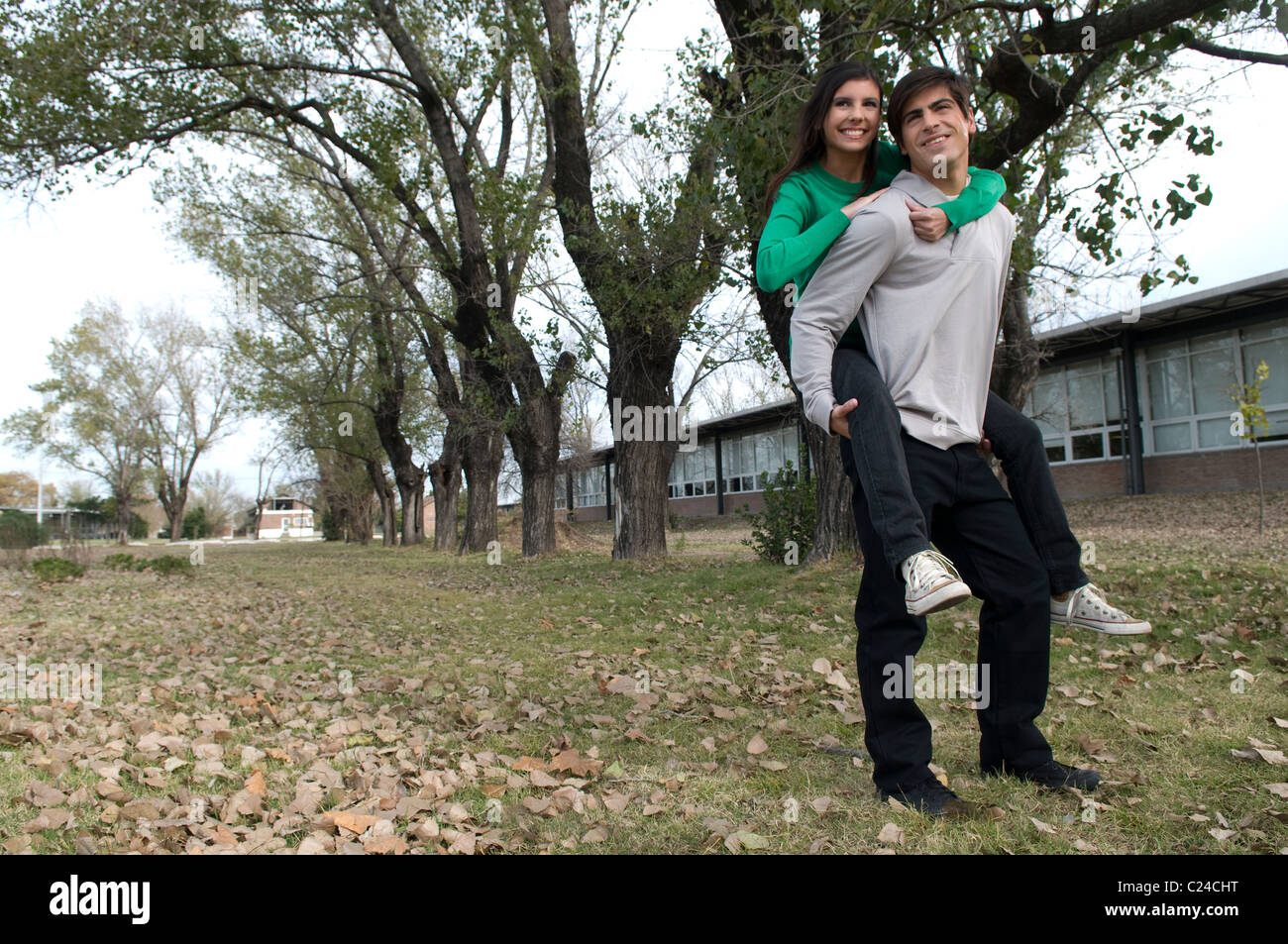 Couple of university students on campus Stock Photo - Alamy