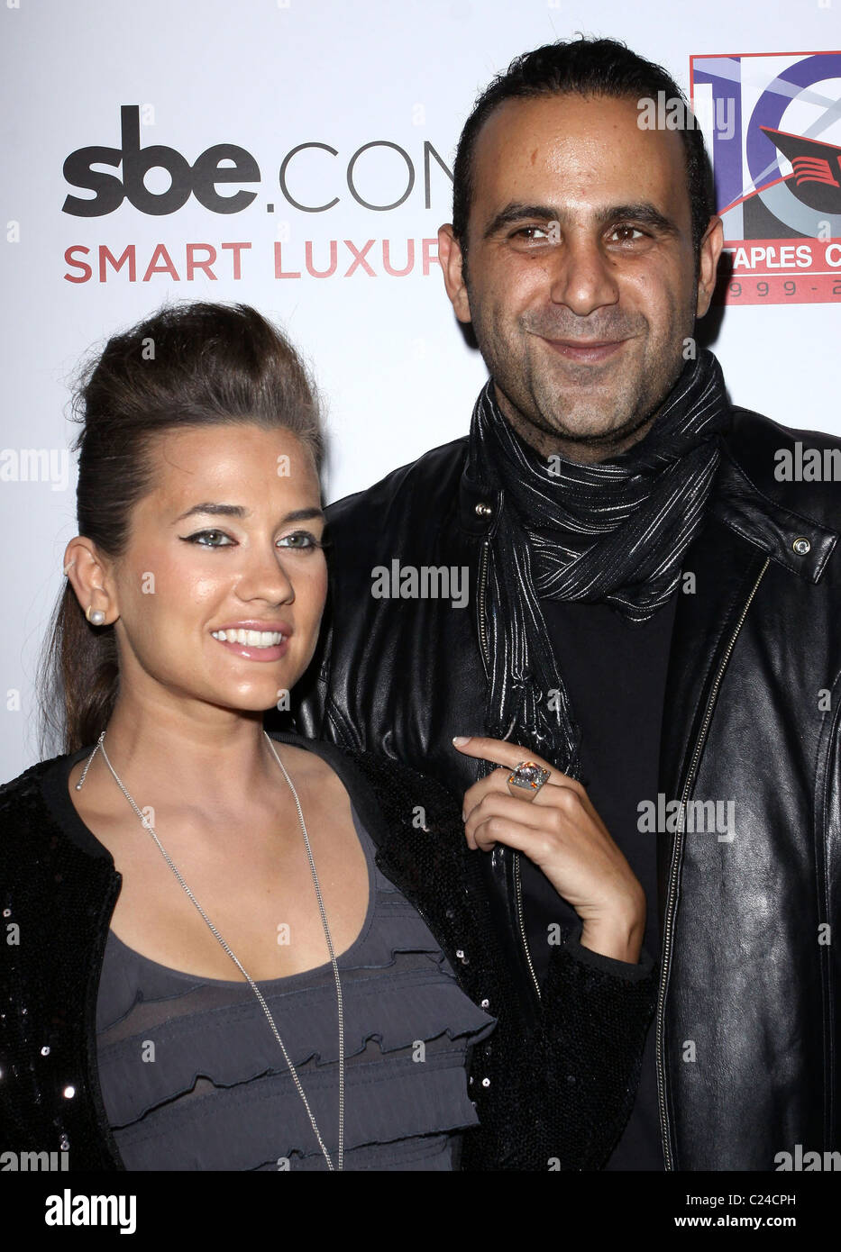 SBE CEO Sam Nazarian and Katie Chonacas SBE's Hyde Lounge Grand Opening At The Staples Center which was held at Hyde Lounge Stock Photo