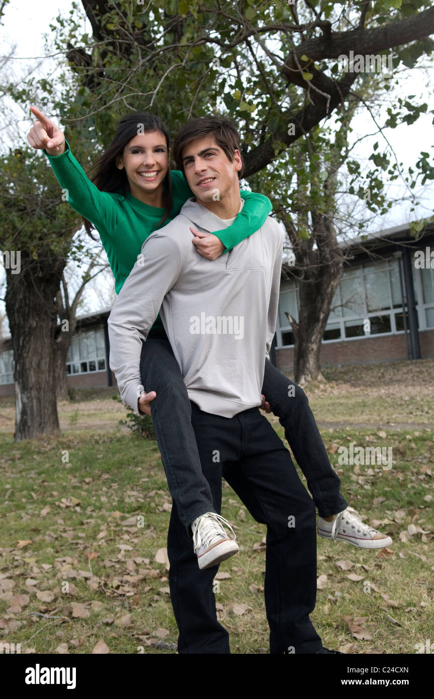 Couple of university students on campus Stock Photo - Alamy