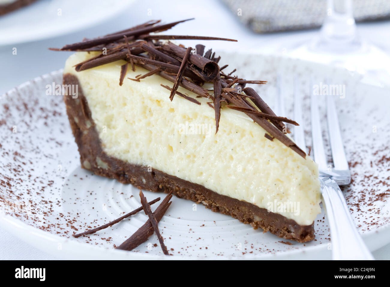 Baked lemon cheesecake Stock Photo