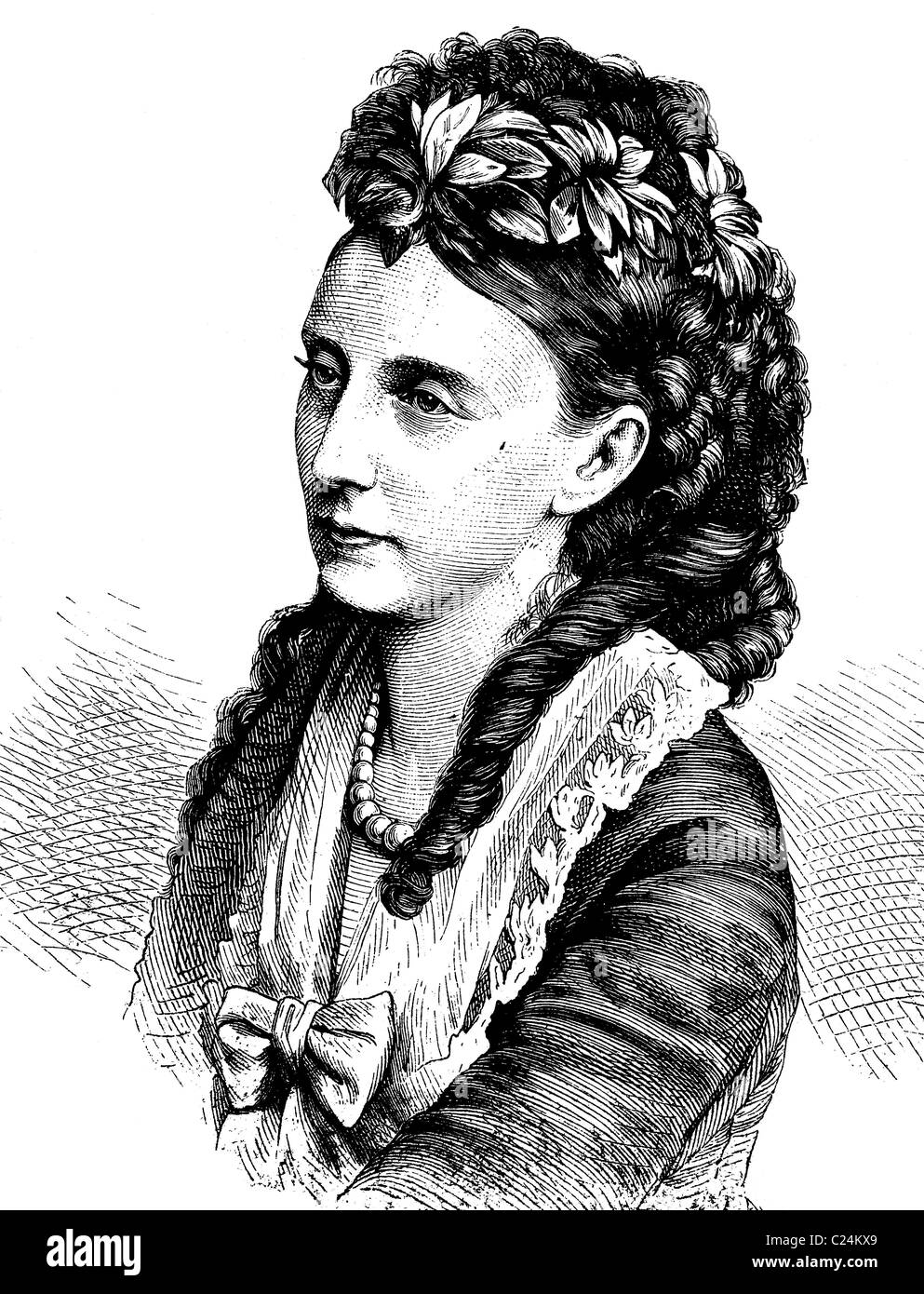 Olga Nikolaevna Romanova, Russian Grand Duches, wife of Karl I and Queen of Wuerttemberg, 1822 - 1892, historical illustration, Stock Photo