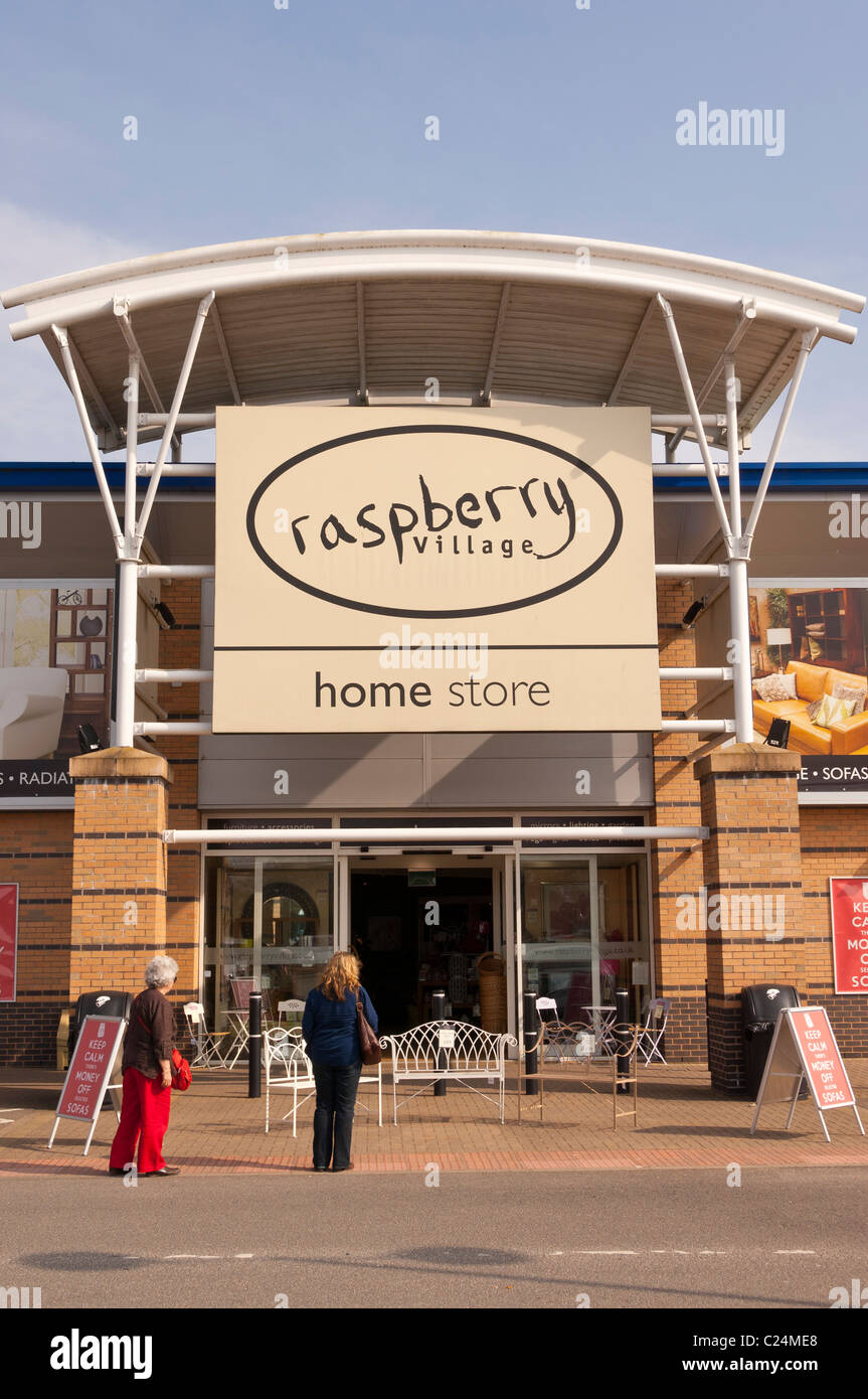 The raspberry village home store at Longwater Retail Park in Norwich , Norfolk , England , Britain , Uk Stock Photo