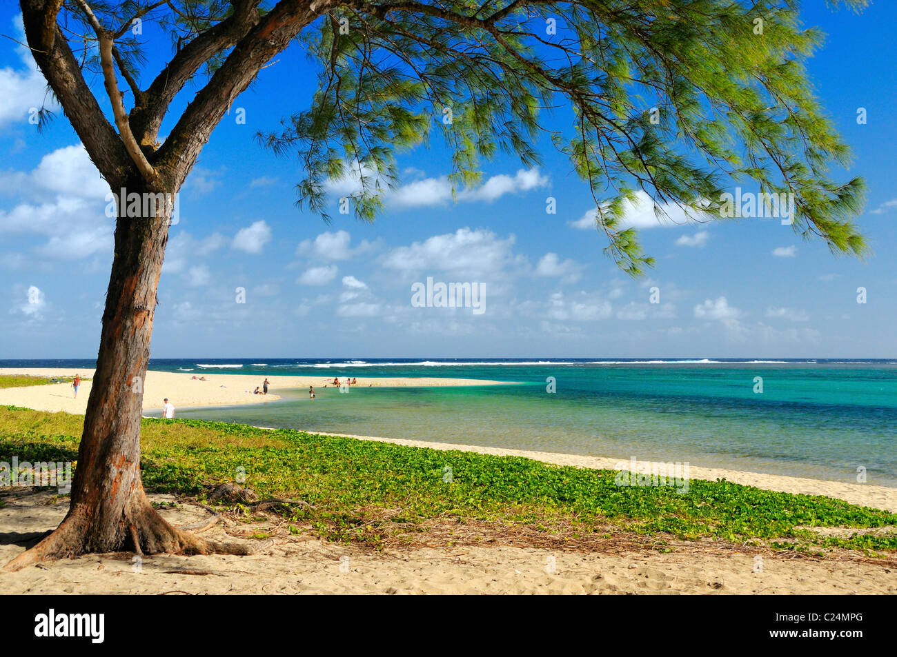 The wonderful and almost empty Riambel Beach, Riambel, Savanne, Mauritius. Stock Photo