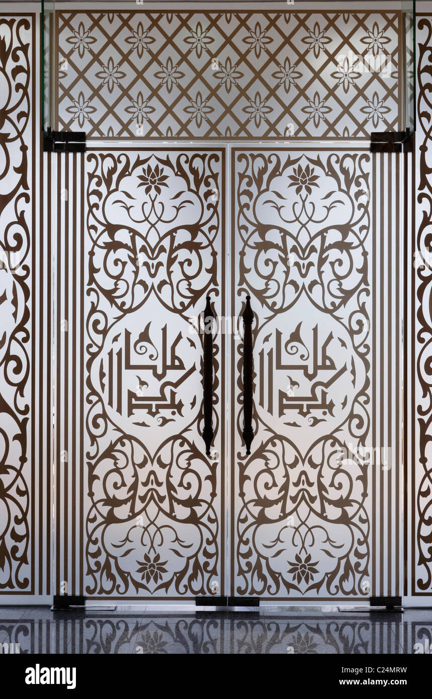 Glass Door Of Crystal Mosque At Wan Man Island In Terengganu Malaysia Stock Photo Alamy