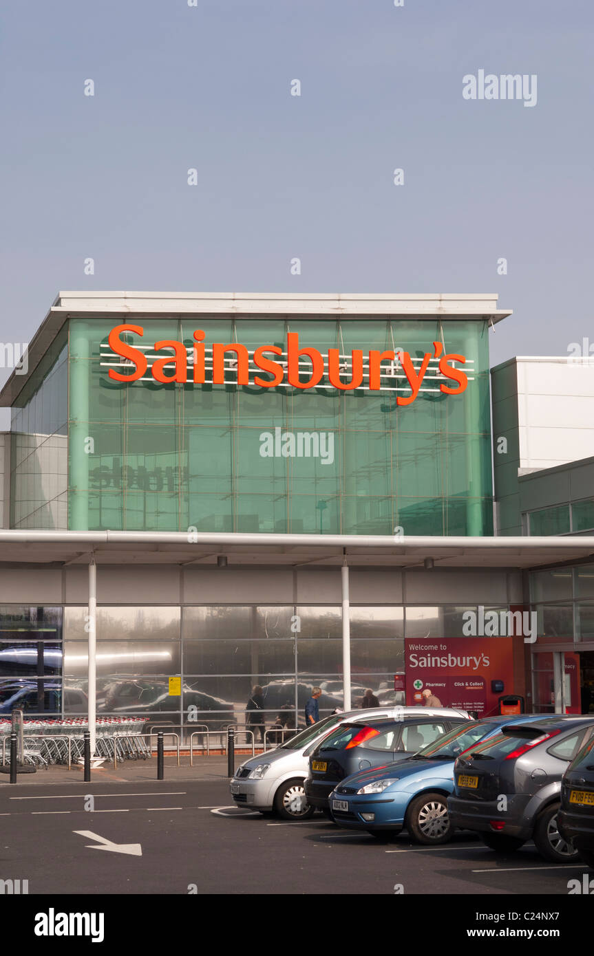 Sainsburys supermarket at Longwater Retail Park in Norwich , Norfolk , England , Britain , Uk Stock Photo