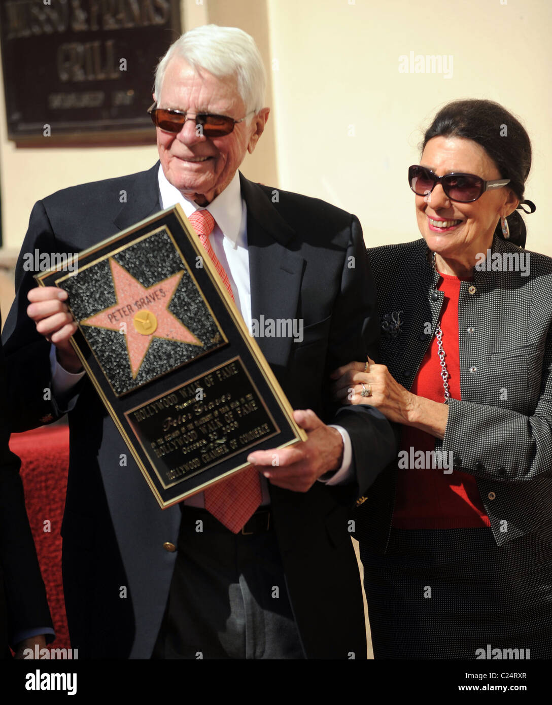 Peter Graves and wife Joan Graves Actor Peter Graves receives the