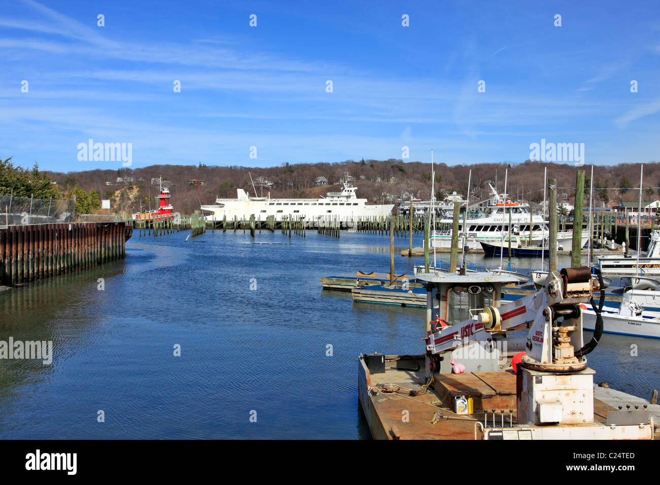Port Jefferson harbor, Long Island NY Stock Photo