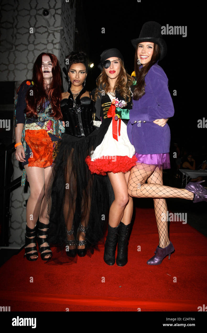 Nina Dobrev & friends arriving at Heidi Klum's Halloween Party held at  Voyeur nightclub in West Hollywood Los Angeles Stock Photo - Alamy