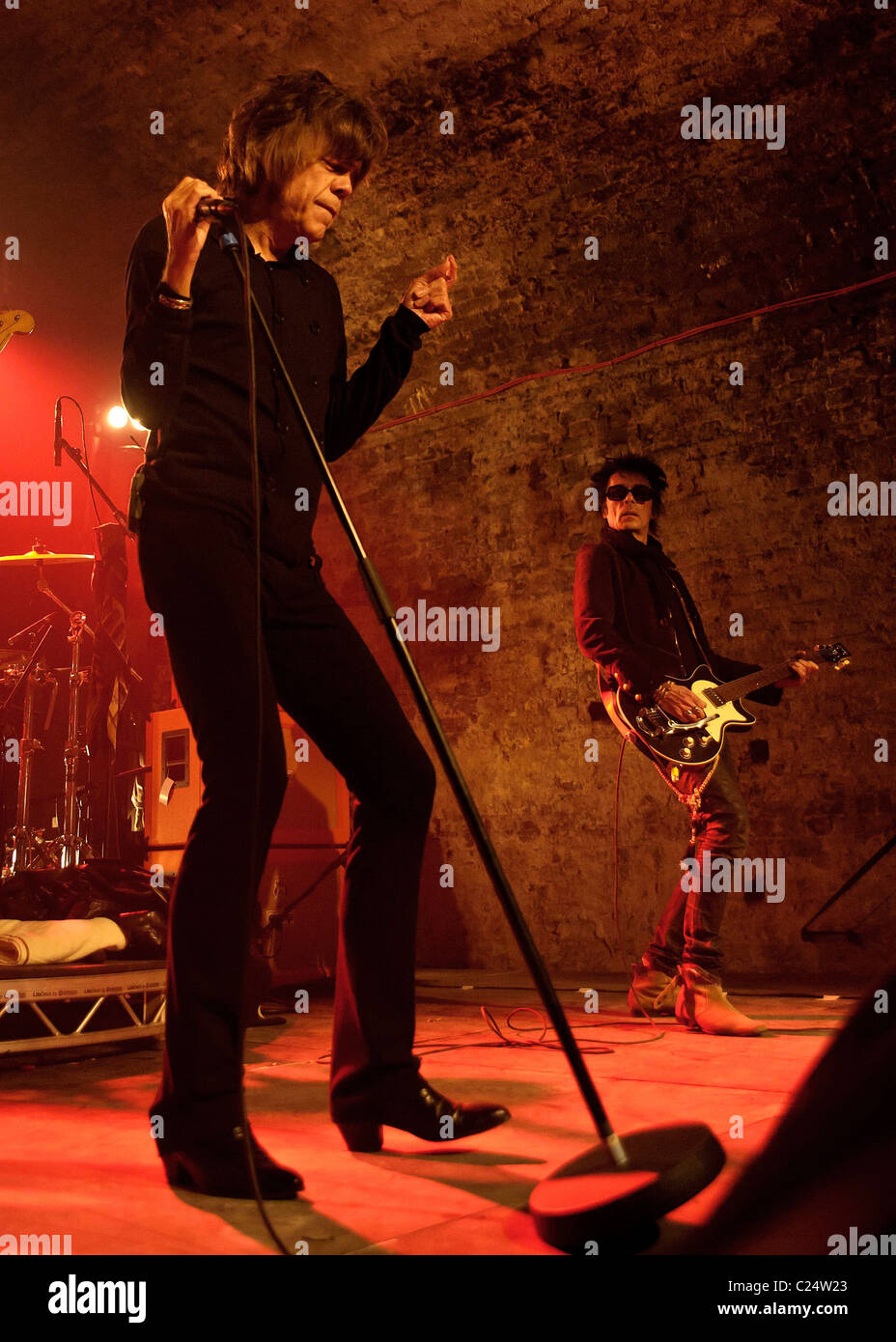 The New York Dolls play an intimate gig at the Old Vic Tunnels under Waterloo Station, London on 31st March 2011. Stock Photo