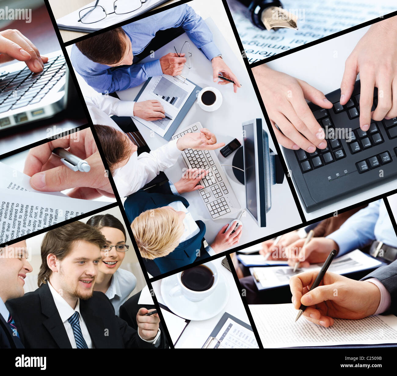 Collage business people working hi-res stock photography and images - Alamy