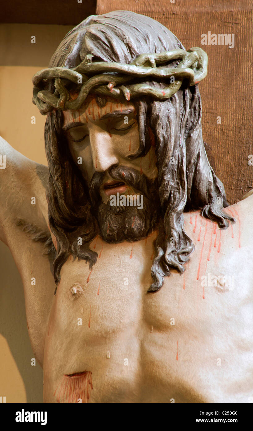 Jesus Christ On The Cross Carving From Vienna Church Stock Photo Alamy