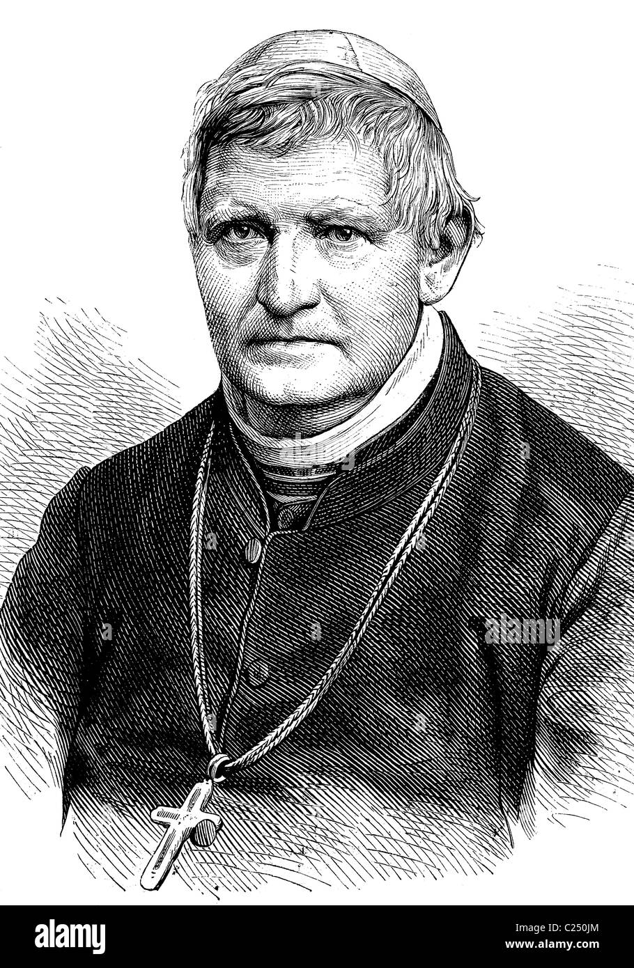 Johann Rudolf Kutschker, Prince-Archbishop of Vienna, 1810 - 1881, Historical Illustration, 1877 Stock Photo