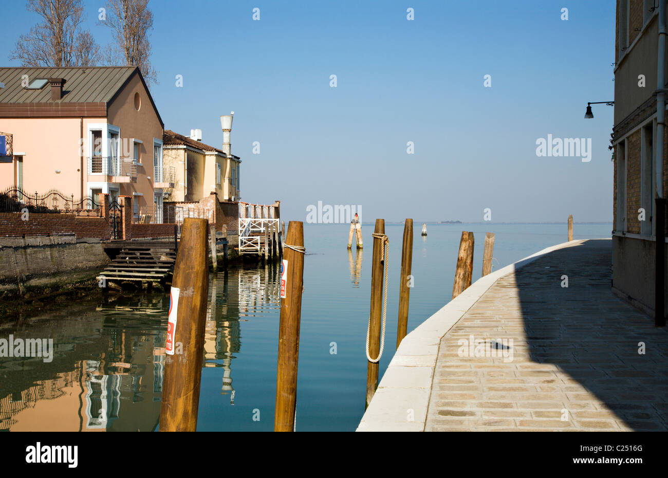 Venice - end of canal from Murano island Stock Photo