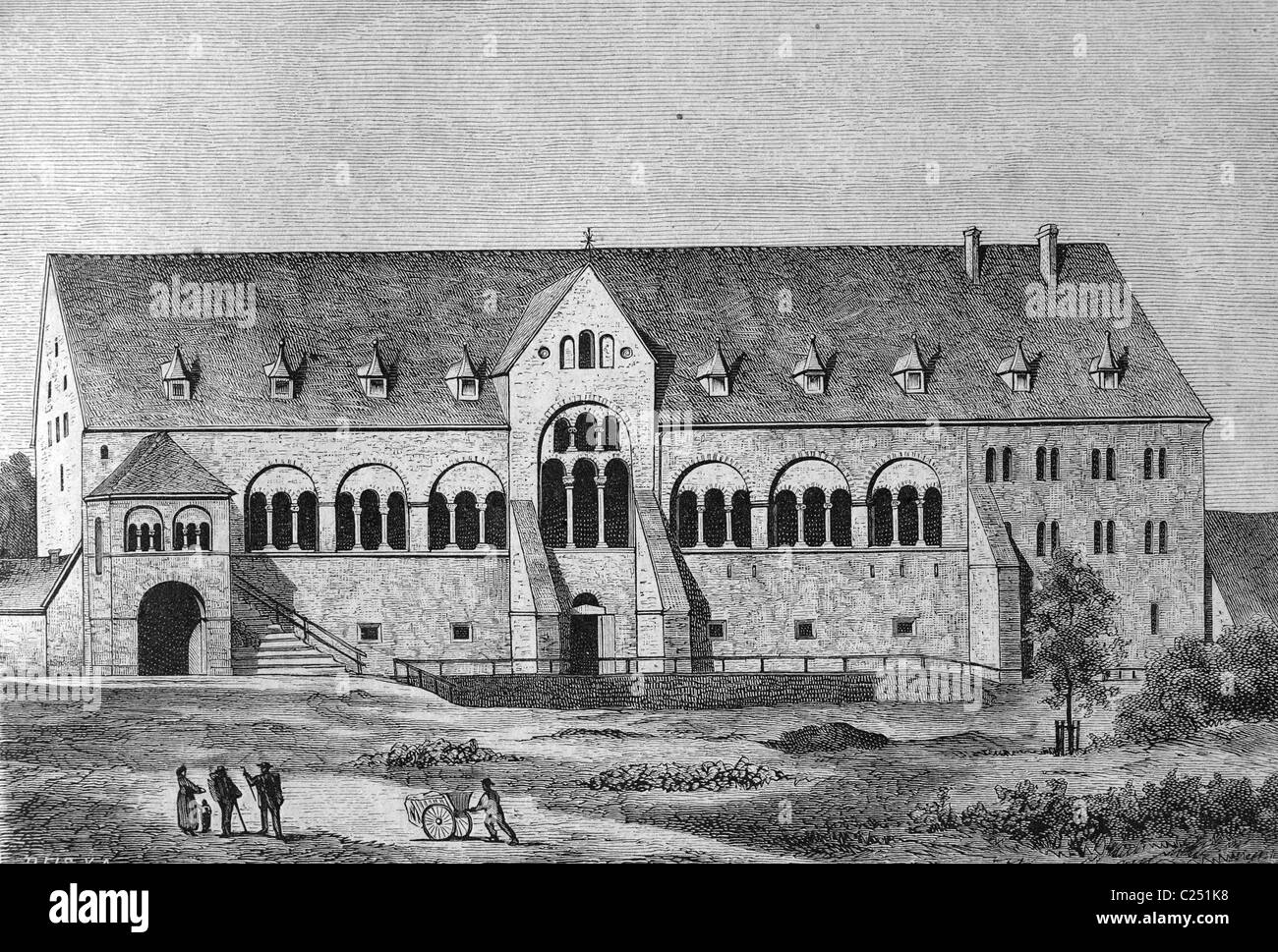Imperial Palace of Goslar, Germany, historic illustration, 1877 Stock Photo