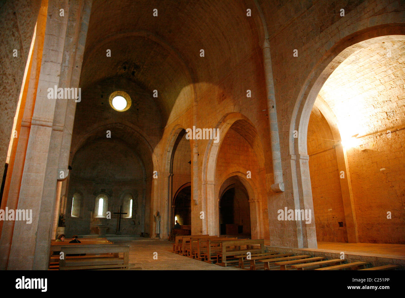 The church in Abbaye du Thoronet, Var, Provence, France. Stock Photo