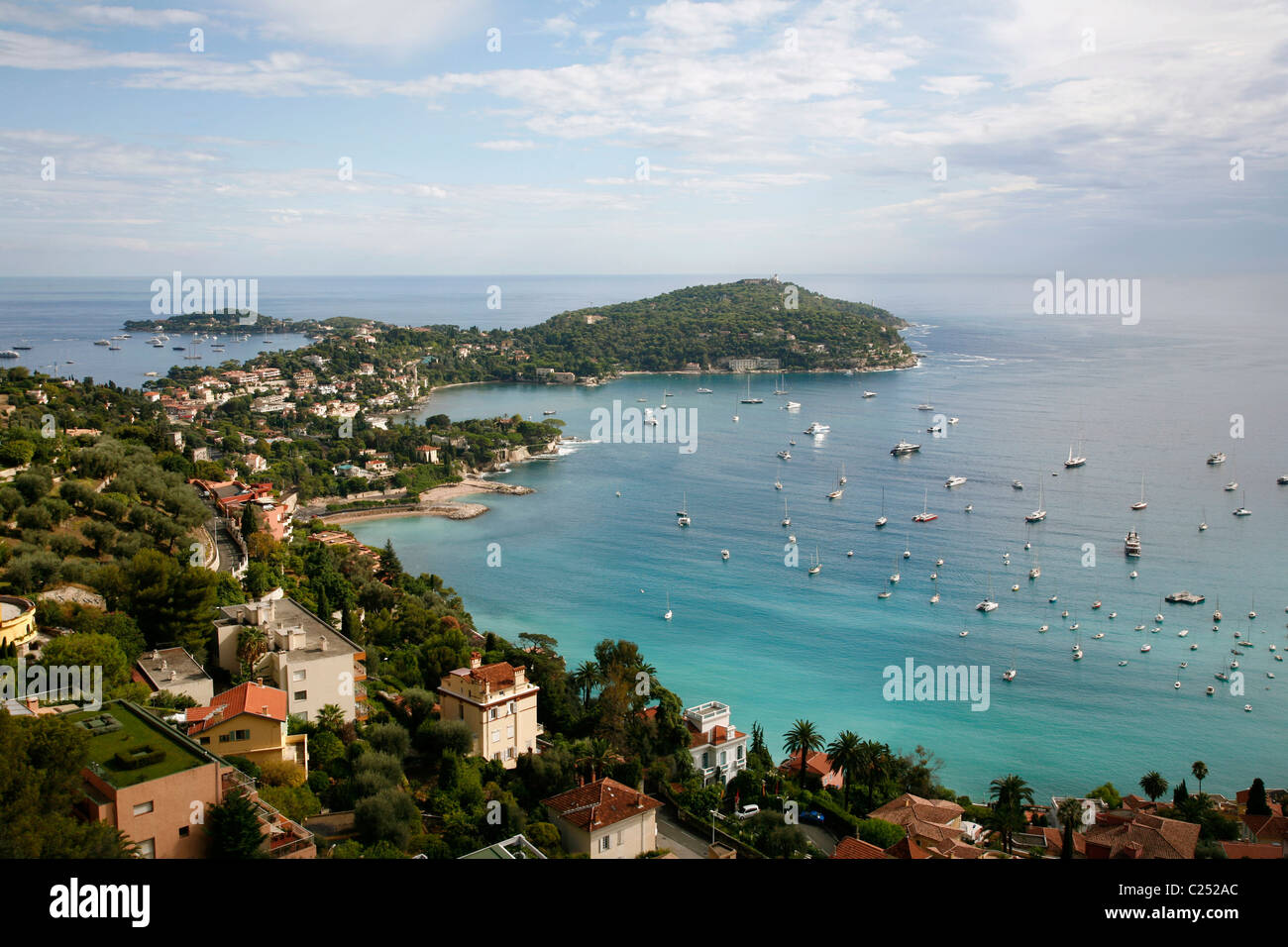 View of Villefranche sur Mer, Cote dAzur, Alpes Maritimes, Provence, France. Stock Photo