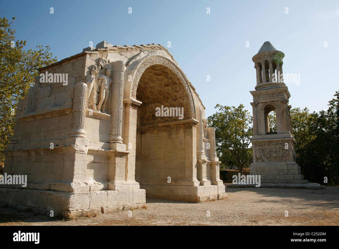 Les Antiques archeological site near St Remy de Provence, Buches du Rhone, Provence, France. Stock Photo