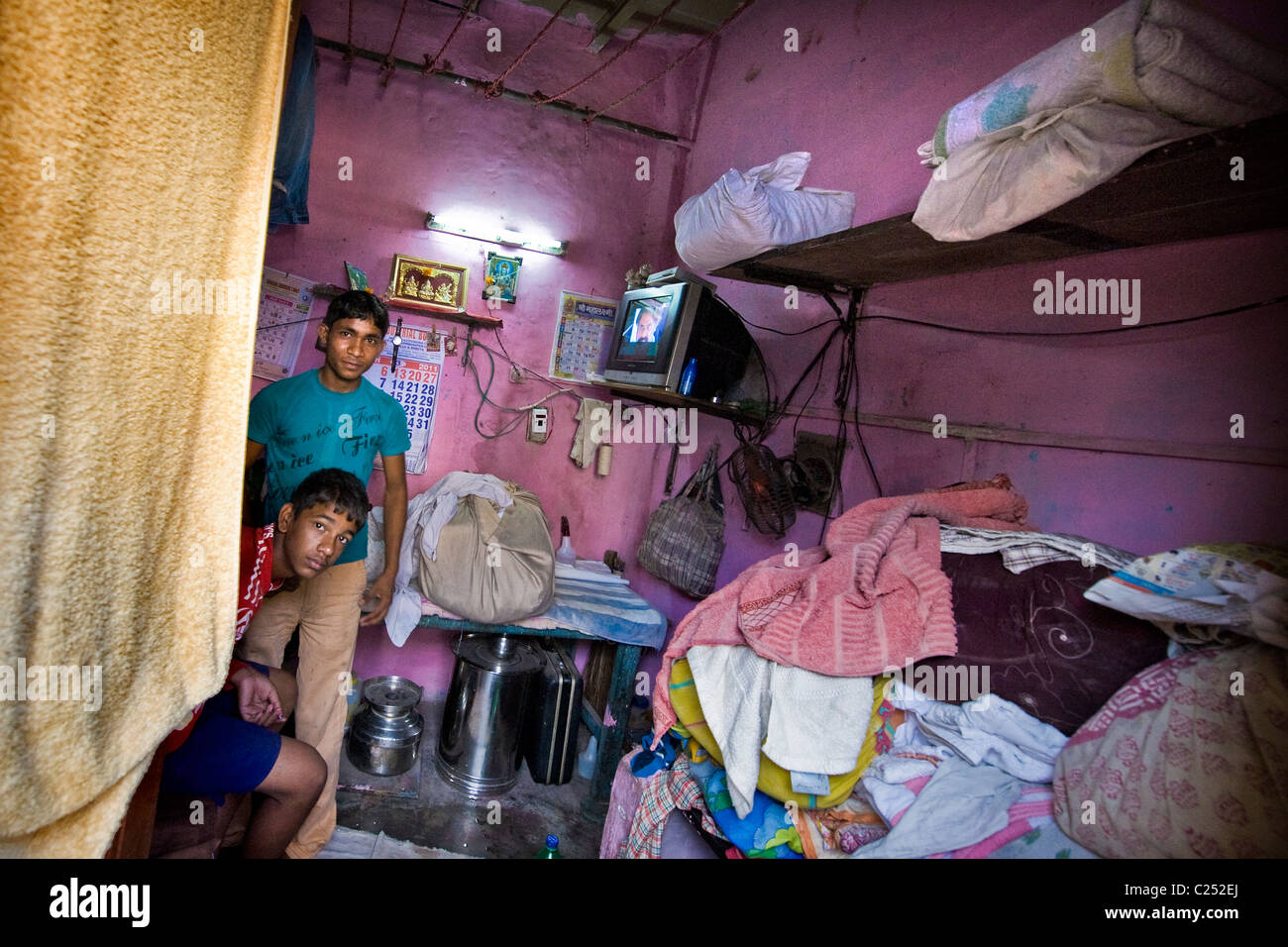 House in the slum near Colaba area, Mumbai, India Stock Photo