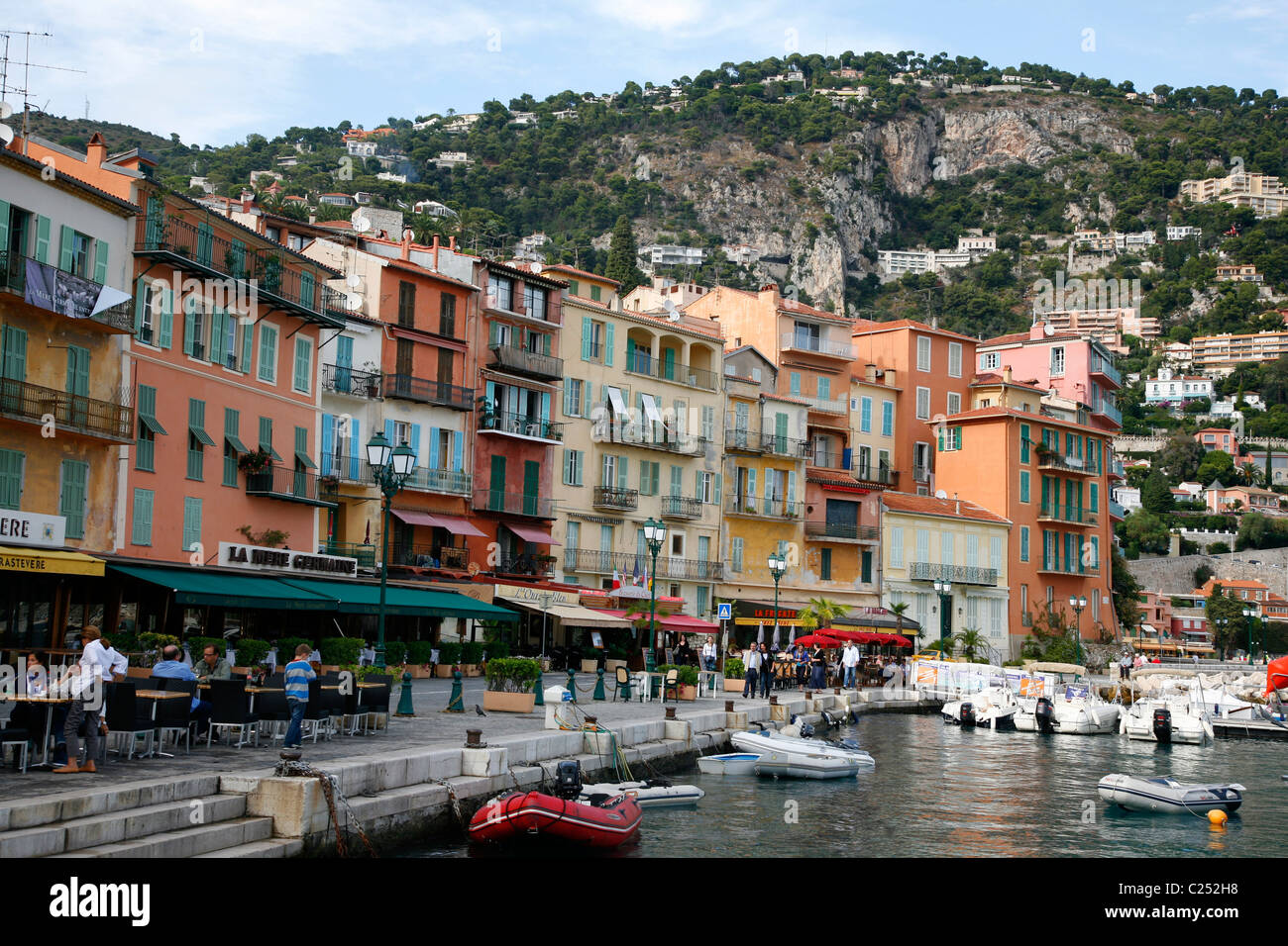 The port at Villefranche sur Mer, Cote dAzur, Alpes Maritimes, Provence, France. Stock Photo