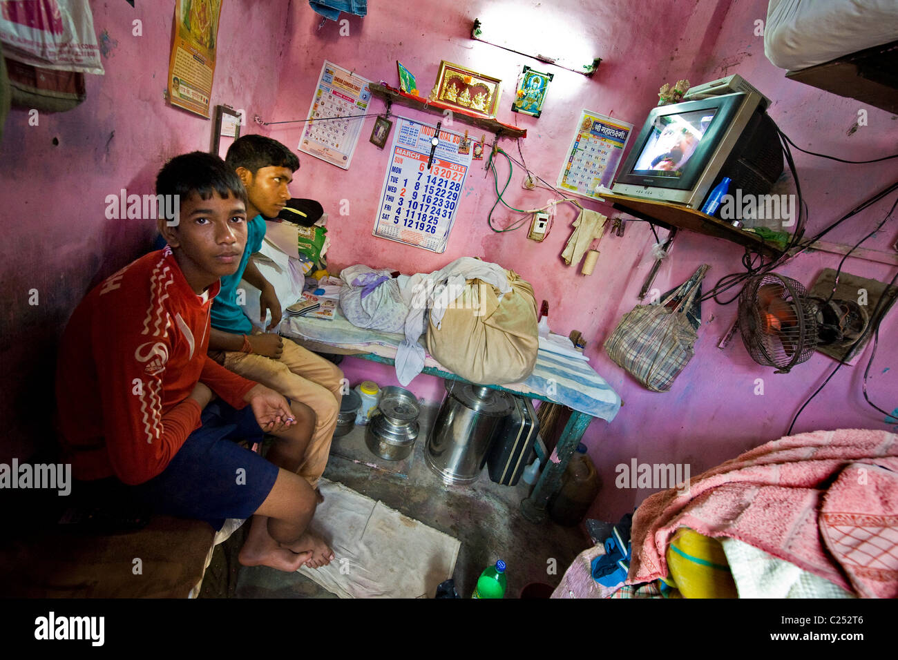 House in the slum near Colaba area, Mumbai, India Stock Photo