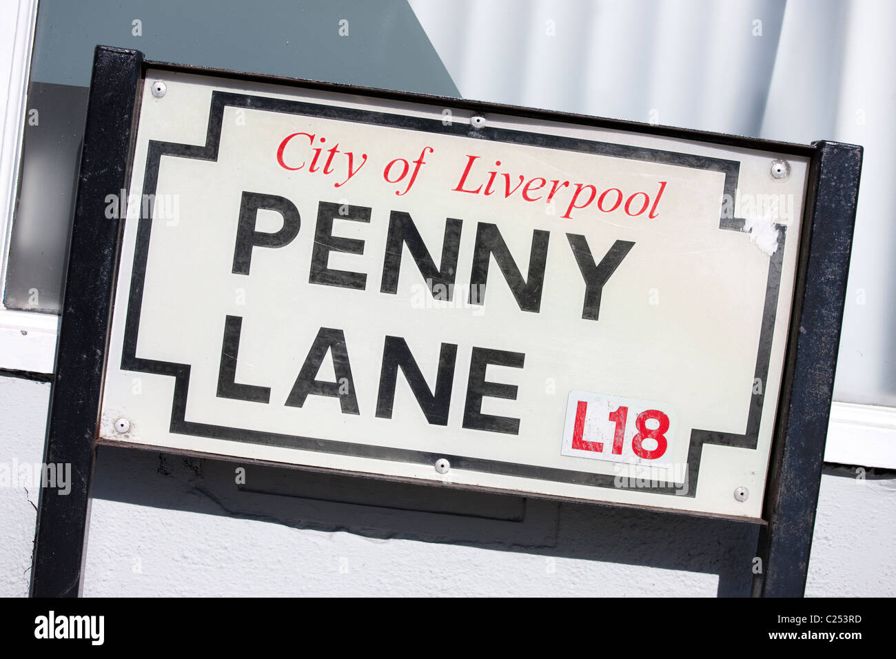 Signpost for Penny Lane, Liverpool Stock Photo
