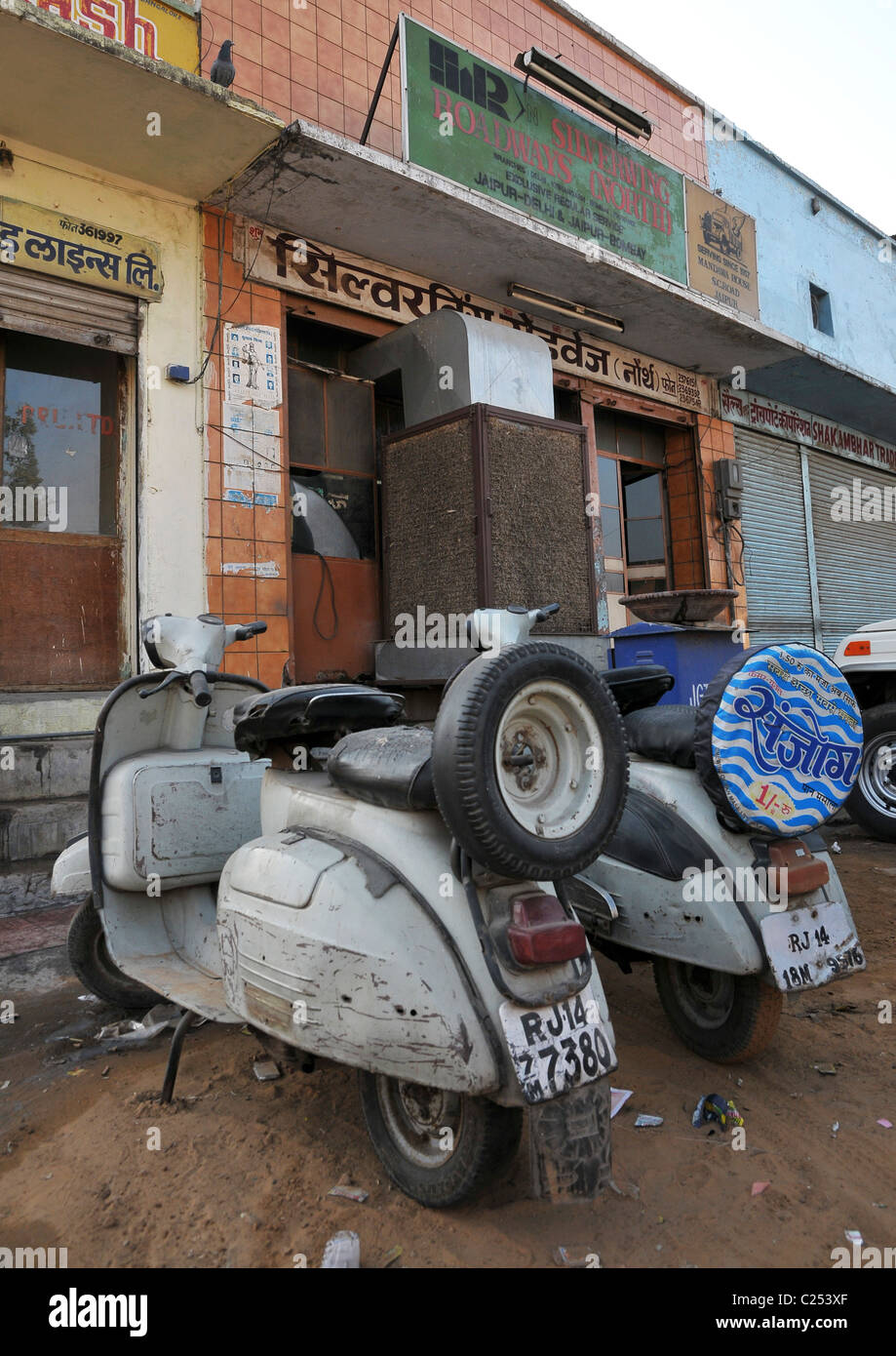 Two scooters parked up in Jaipur, India Stock Photo Alamy