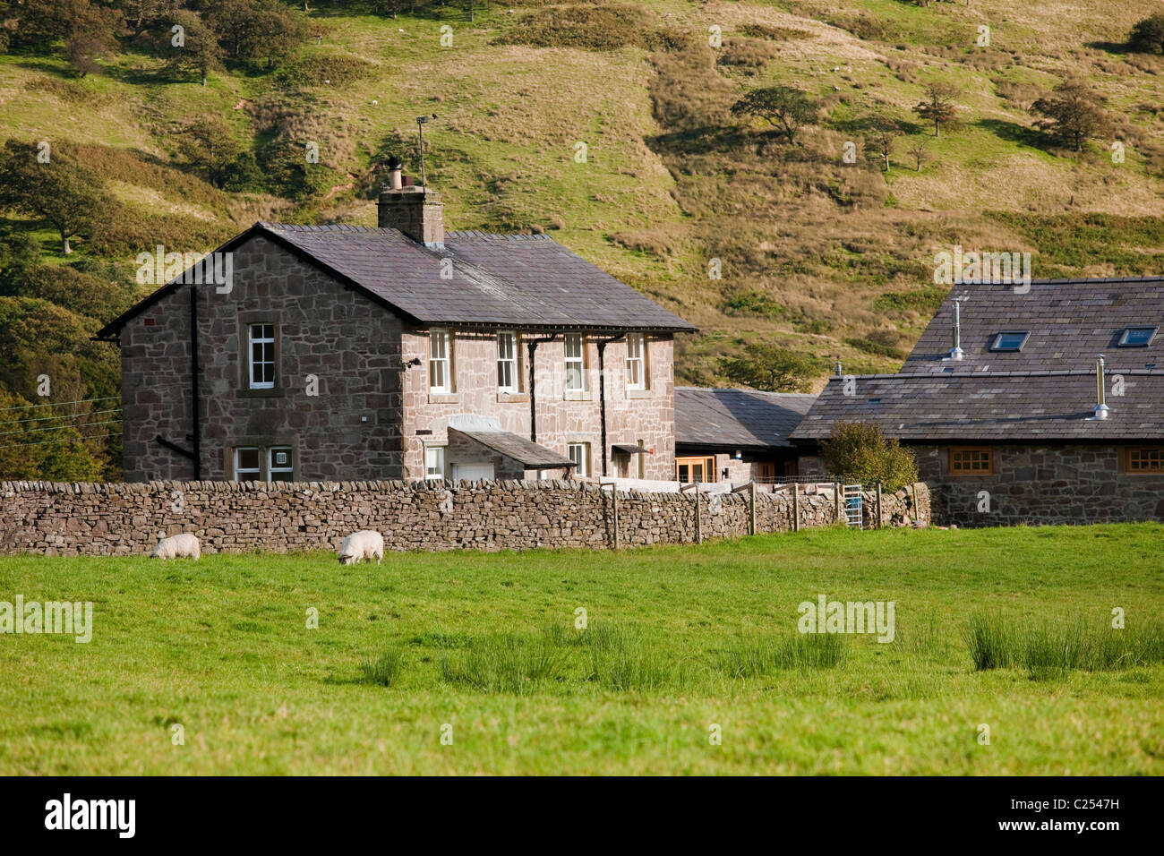 Farmhouse near Dunsop Bridge, Forest of Bowland, Lancashire Stock Photo