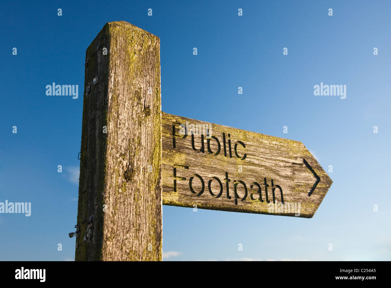 Public footpath signpost, Forest of Bowland, Lancashire Stock Photo