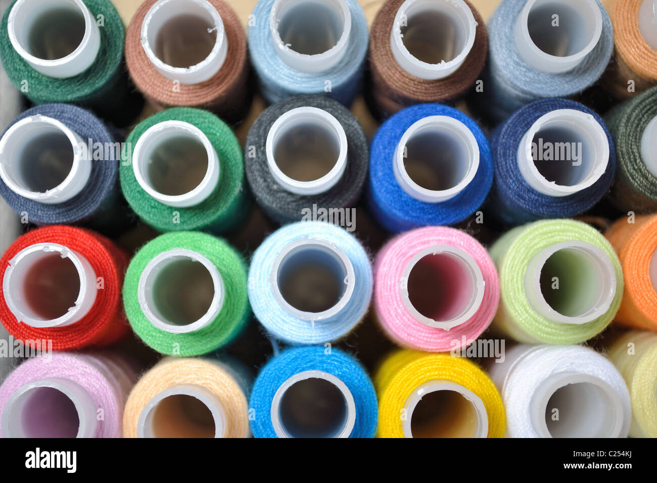 Multi-colored threads for embroidery Stock Photo