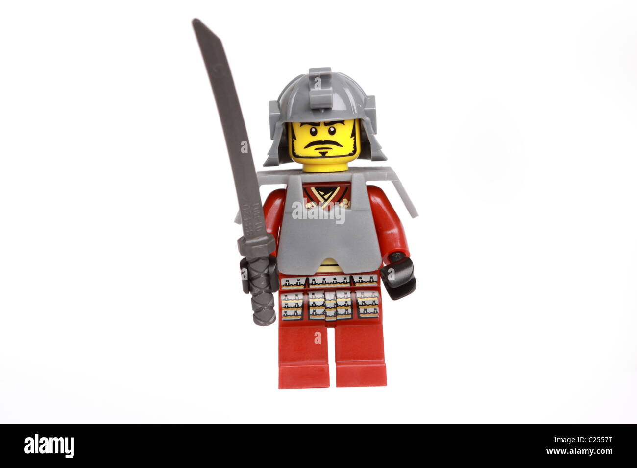 Toy Lego action figure dressed in historical fighting clothing Stock Photo