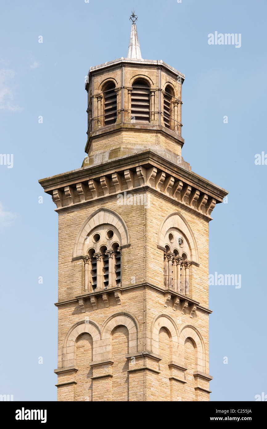 The tower of Salts Mill in Saltaire, Yorkshire, UK Stock Photo