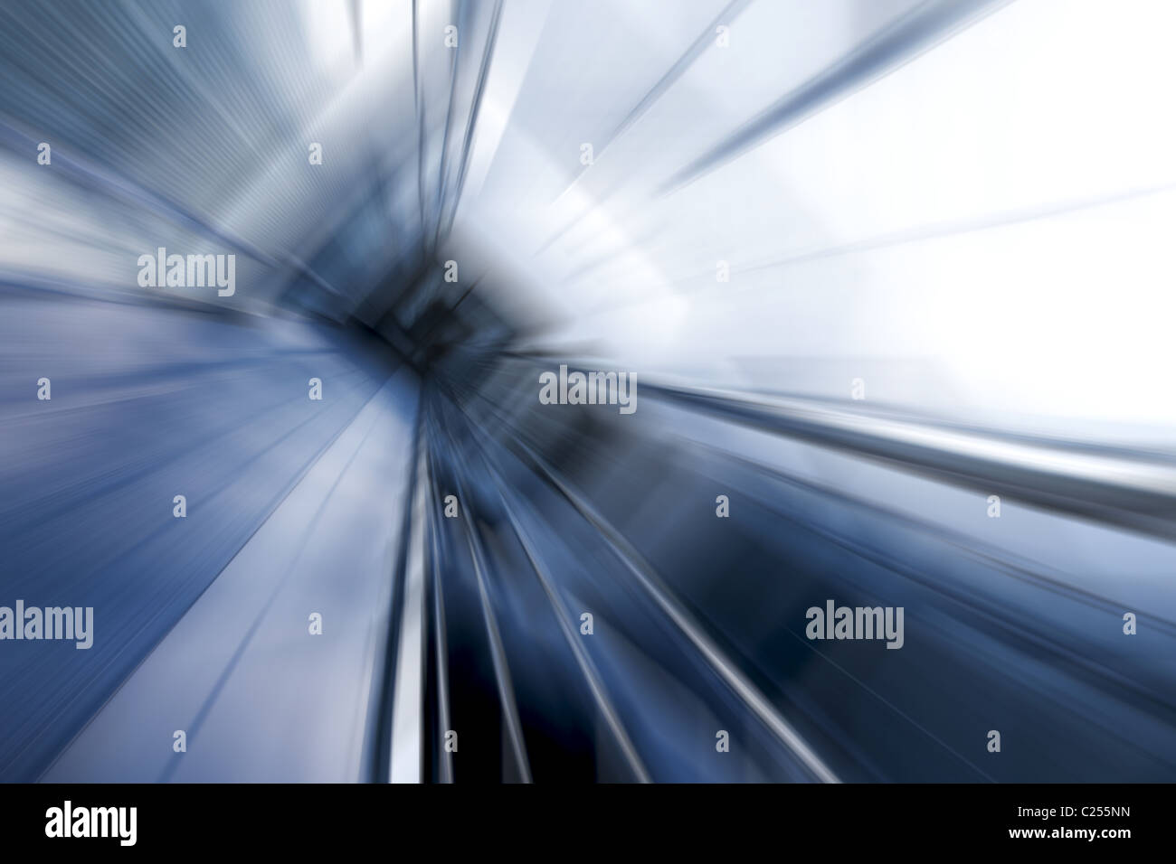 Blue tint motion blur architectural abstraction Stock Photo Alamy