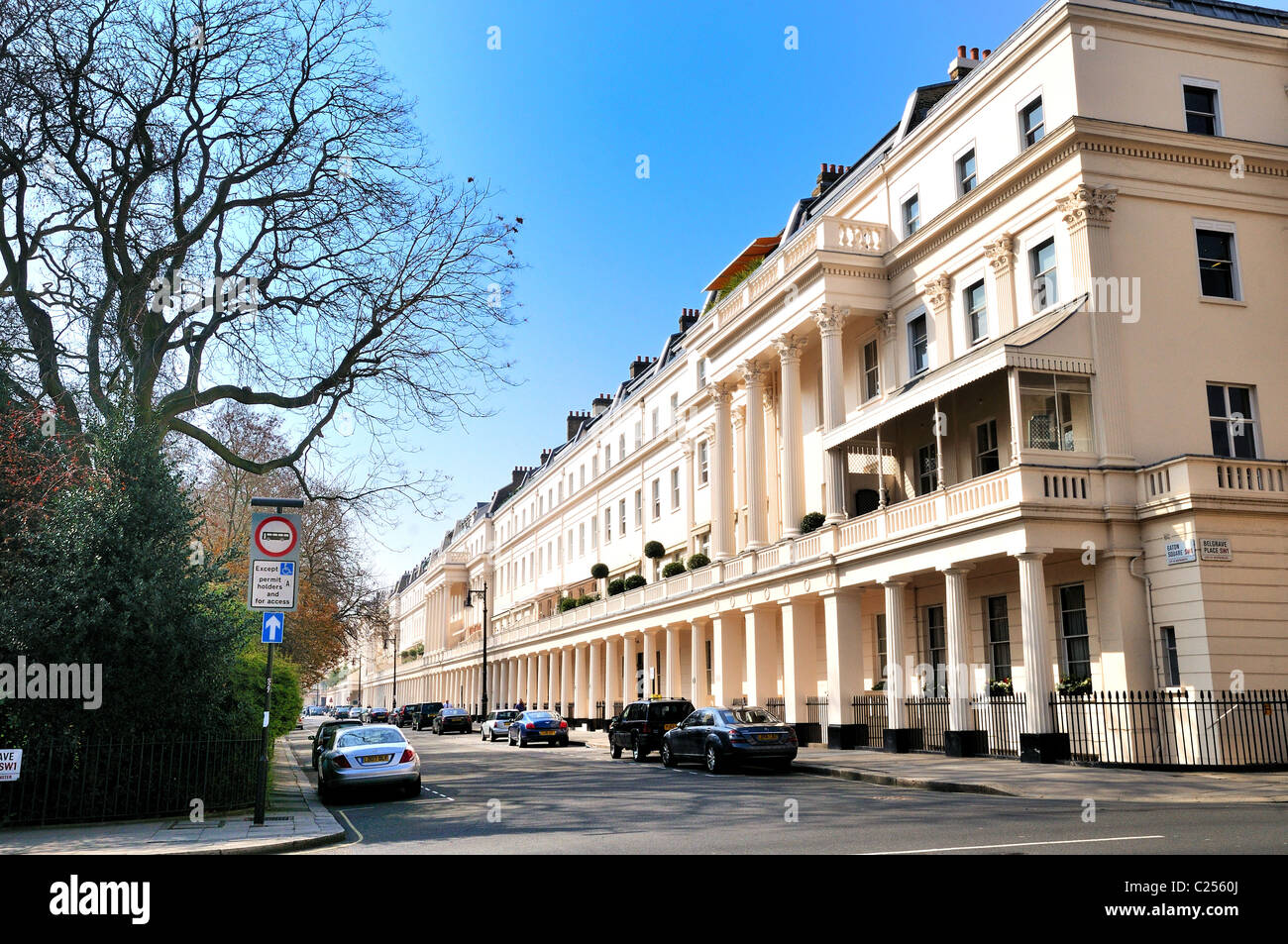 Terraced houses in Eaton Square, Belgravia ,London England UK Stock Photo