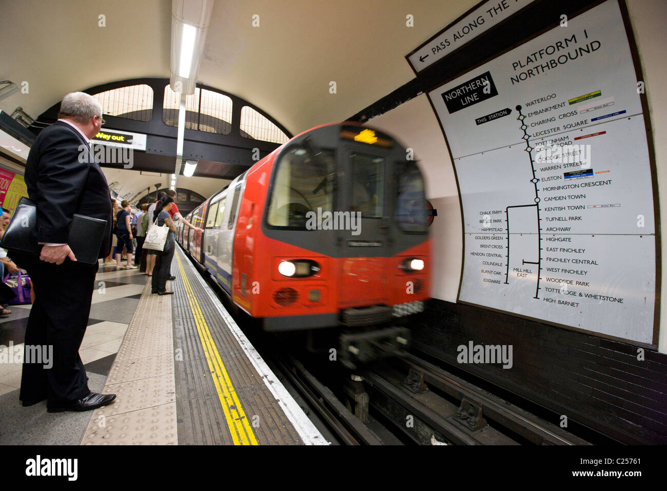 Underground at Waterloo tube station Stock Photo