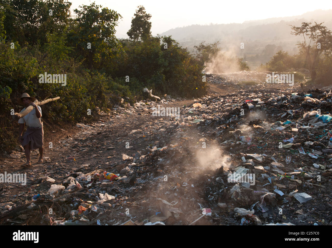 rubbish tip. Hsipaw. Northern Shan State. Myanmar Stock Photo