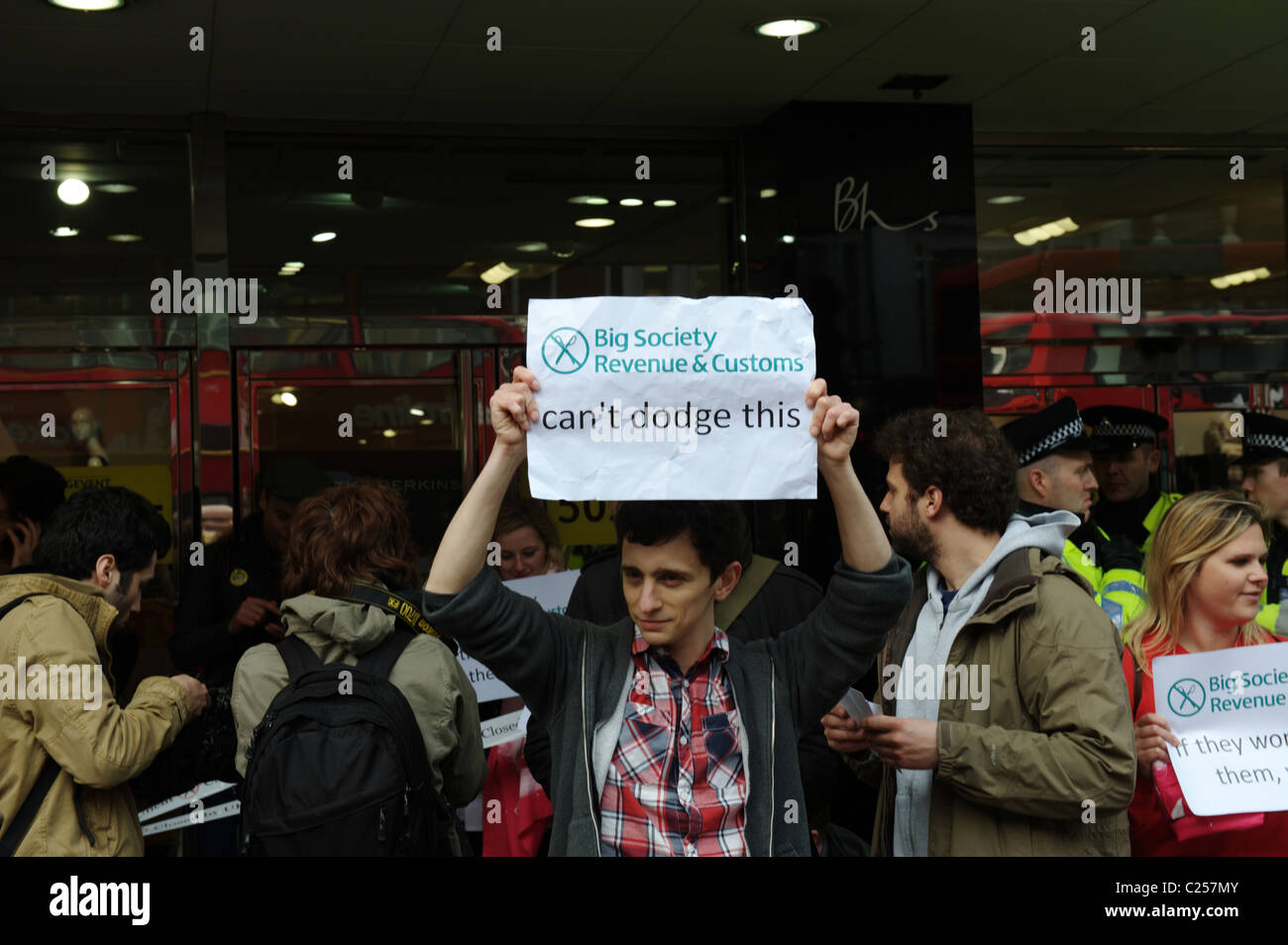 UK Uncut, the anti-cuts direct action group, Oxford Street, London 2011 Stock Photo