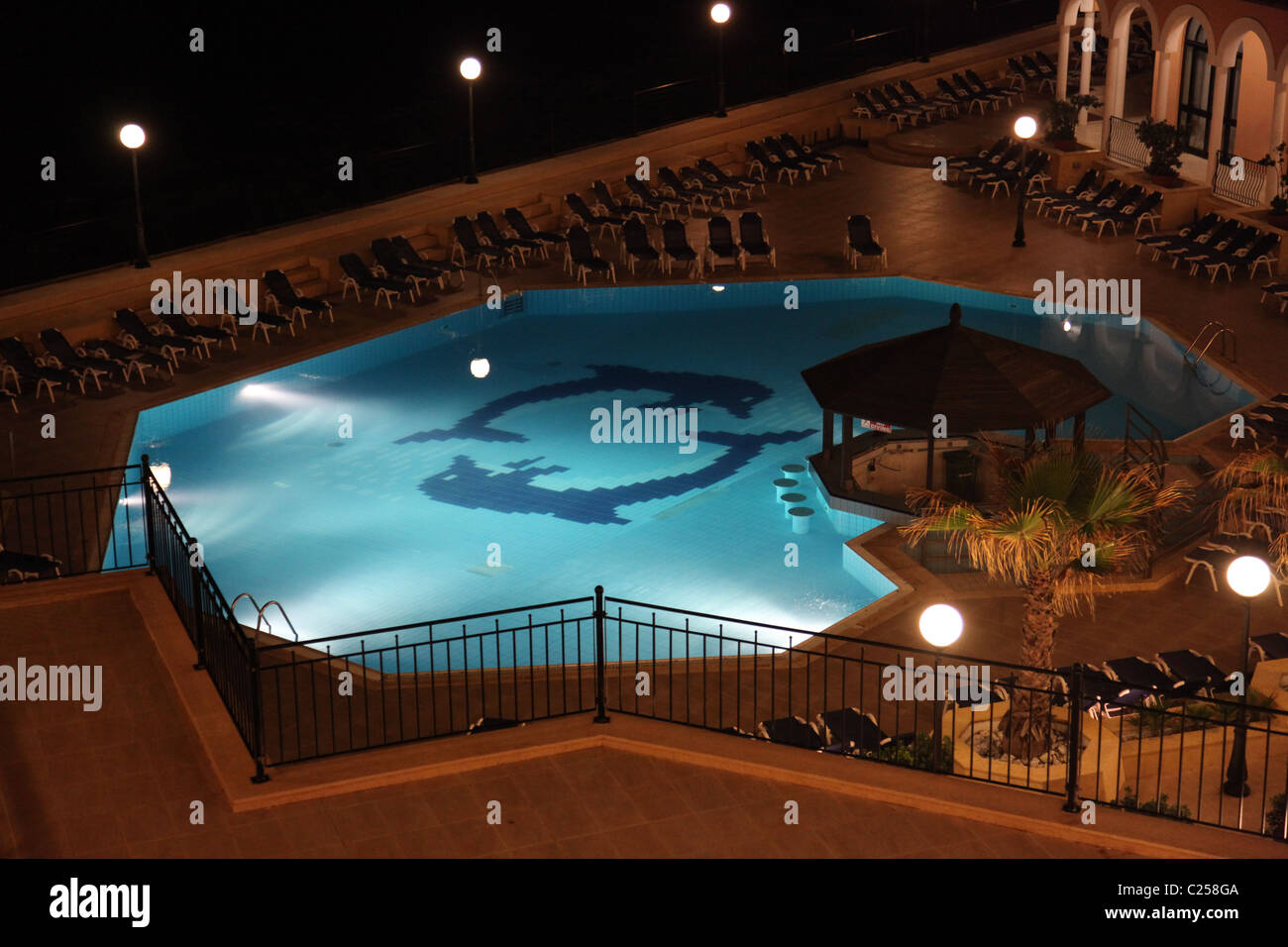 hotel swimming pool on the island of malta Stock Photo Alamy
