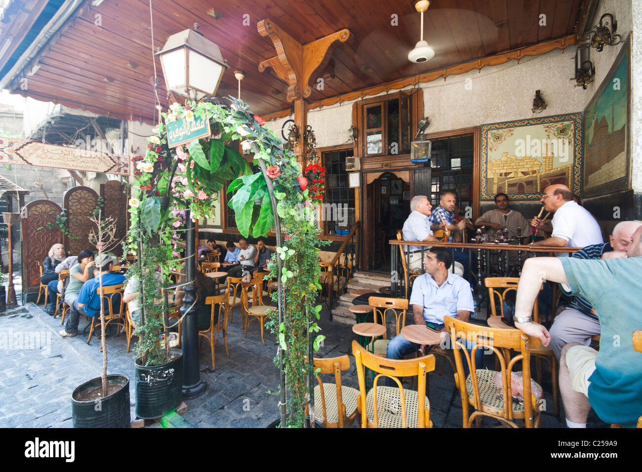 al-Nofara 'storyteller' coffee shop in Damascus, photo taken in July 2010 Stock Photo