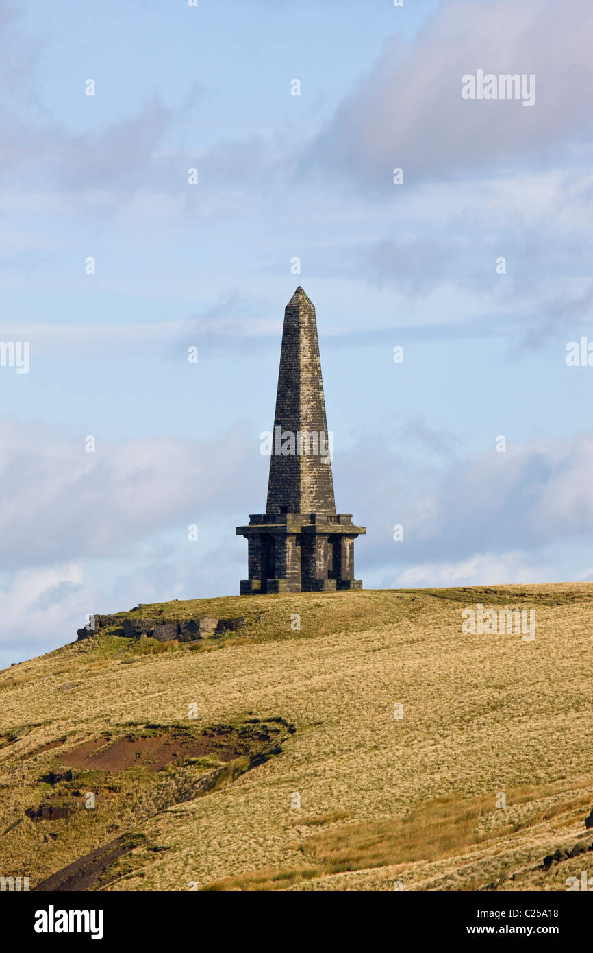 View of Stoodley Pike on Pennine Way Stock Photo