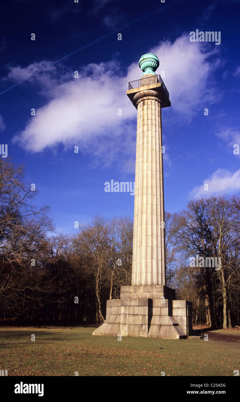 The Bridgewater Monument, is a tower on the Ashridge Estate, Hertfordshire, England. Three miles north of Berkhamsted. Stock Photo