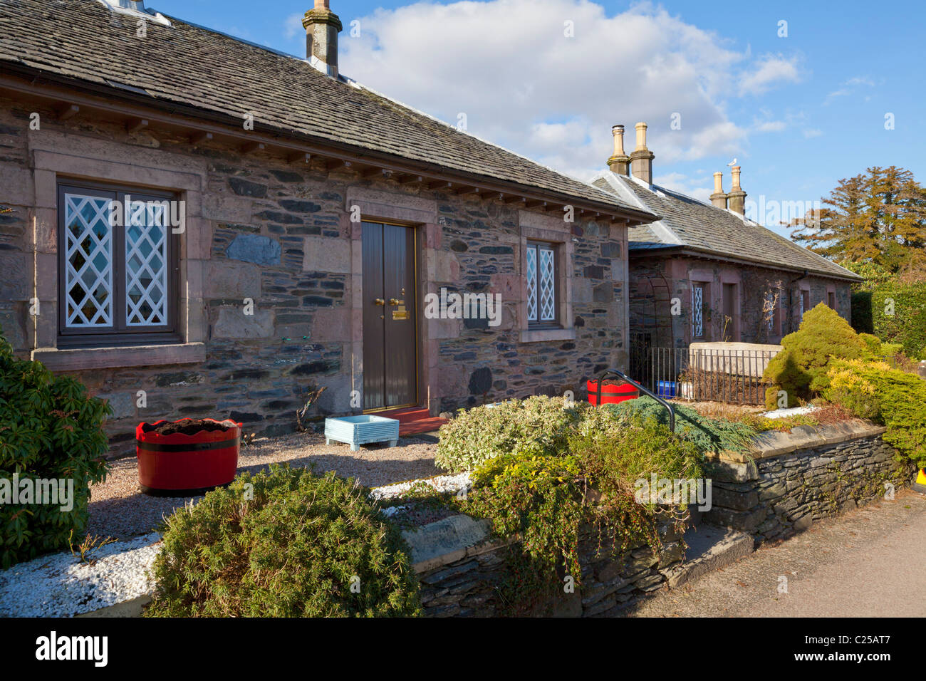 Village houses cottages Luss Alexandria Dumbartonshire Scotland UK GB