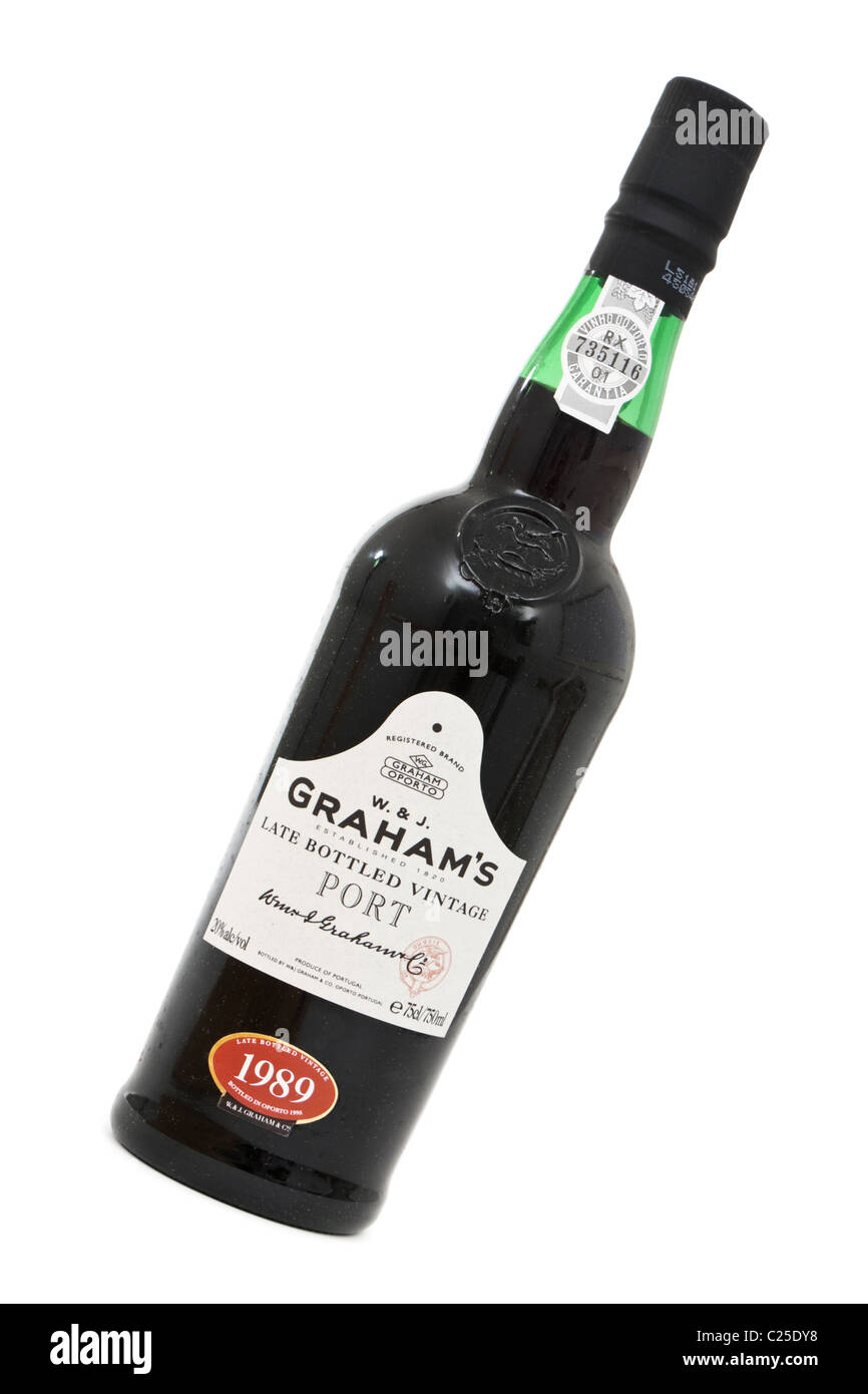 1989 bottle of Graham's LBV (Late Bottled Vintage) Port Stock Photo