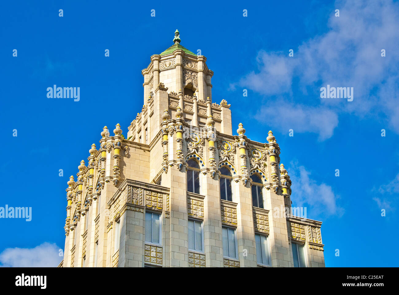 Mediterranean revival style facade hi-res stock photography and images