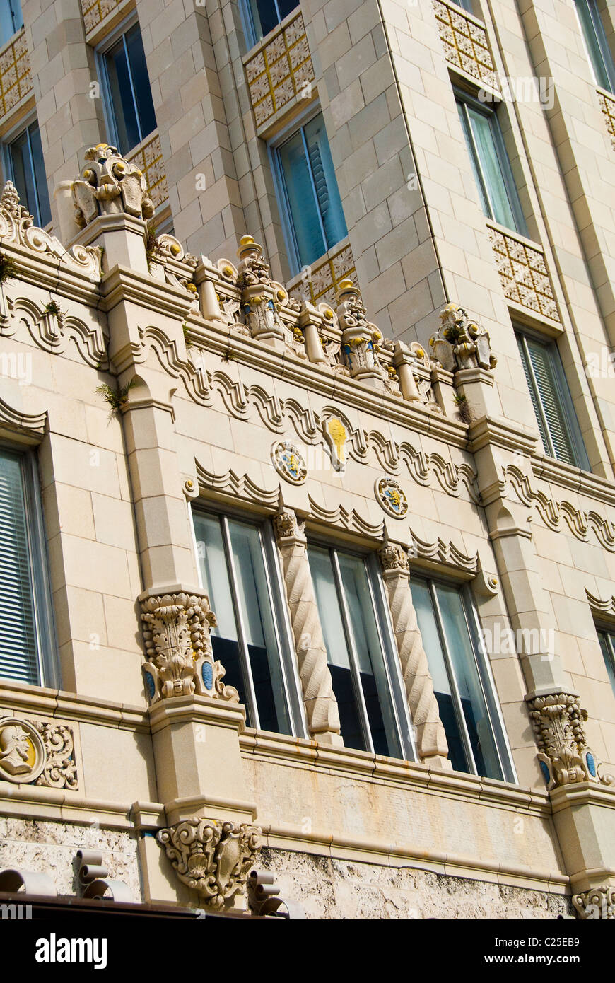 Close-up of Snell Arcade (Rutland Building) built in 1928 in Mediterranean Revival style, in St. Petersburg, Florida, USA Stock Photo