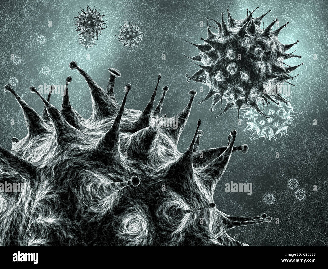 Viruses , detailed 3d illustration Stock Photo