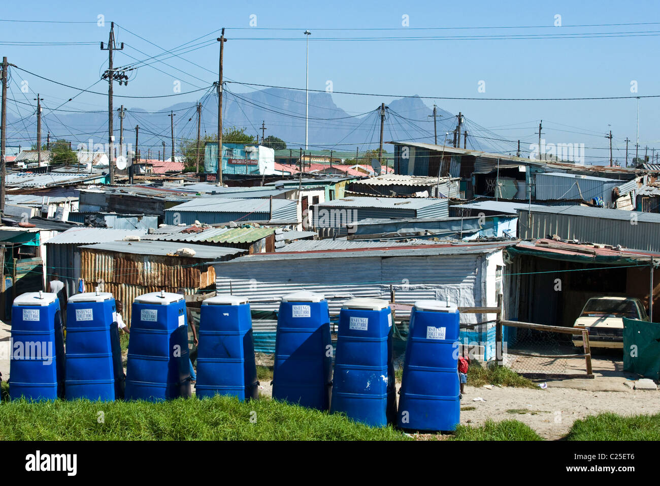 Public toilets in Khayelitsha township in Cape Town South Africa Stock