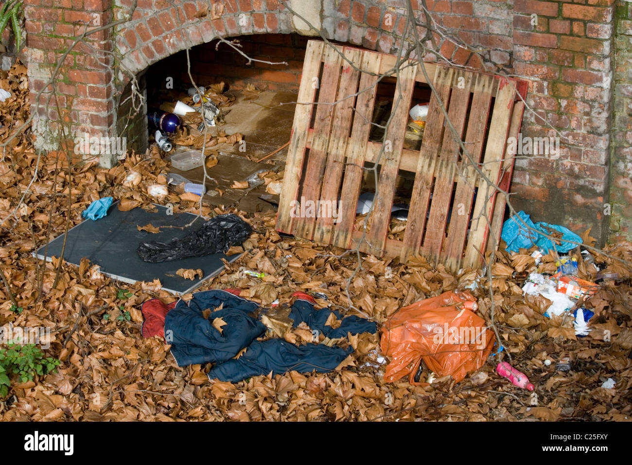 Site of a homeless persons refuge Reading, Berkshire, England UK Stock Photo
