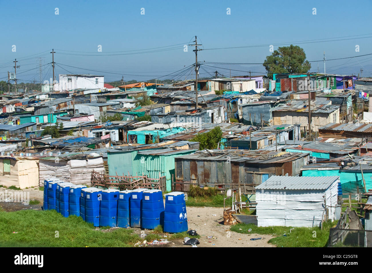 Public toilets in Khayelitsha township in Cape Town South Africa Stock