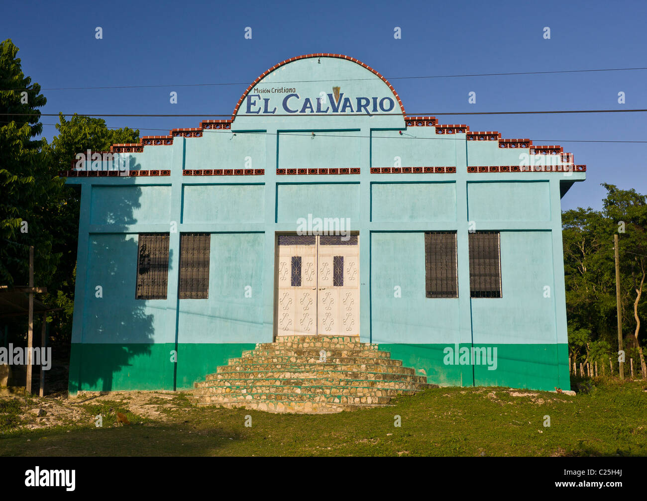 REMATE, GUATEMALA - El Calvario christian mission building. Stock Photo