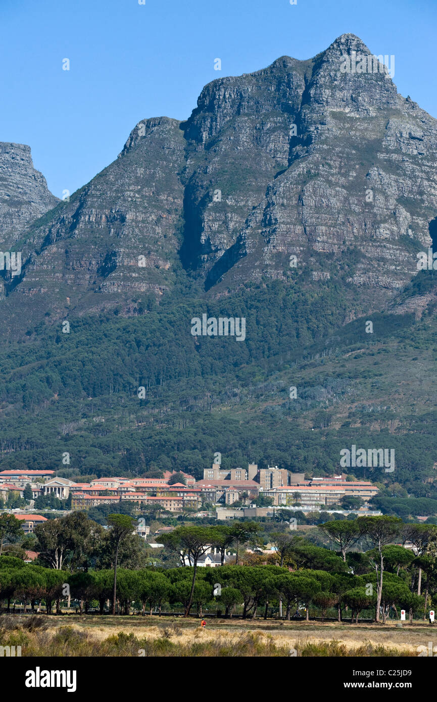 View of University of cape Town at the foot of Table Mountain Cape Town South Africa Stock Photo